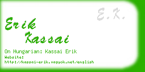 erik kassai business card